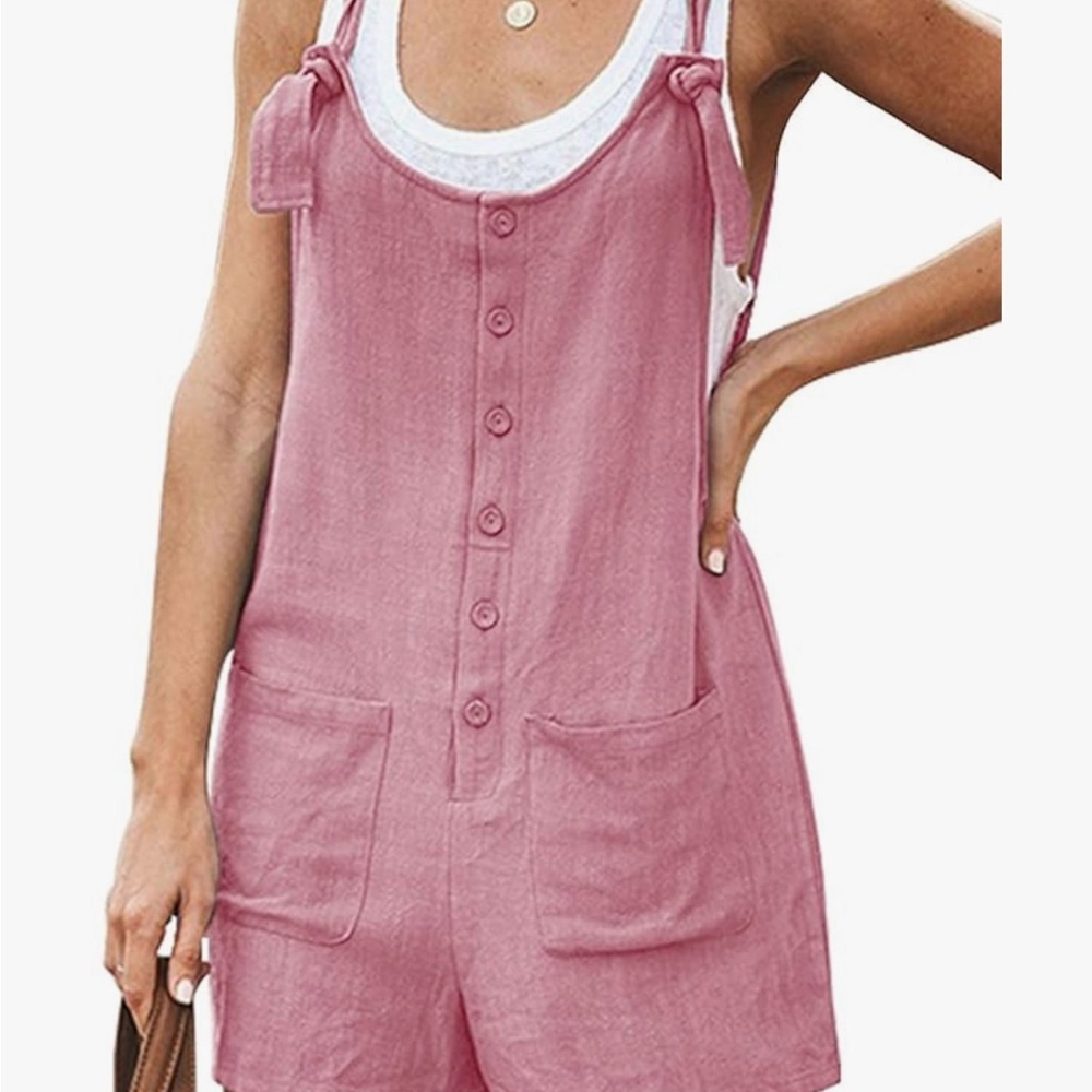 Pink Button-Up Romper